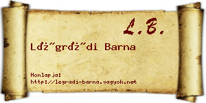 Légrádi Barna névjegykártya